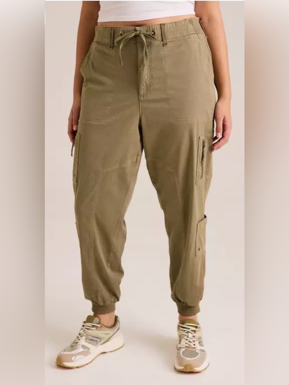 Torrid Festi Cargo Jogger Amy Olive Green Pockets NWT Plus Size 18 R - Picture 3 of 15